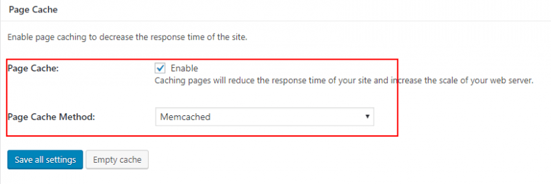 頁面緩存使用Memcached